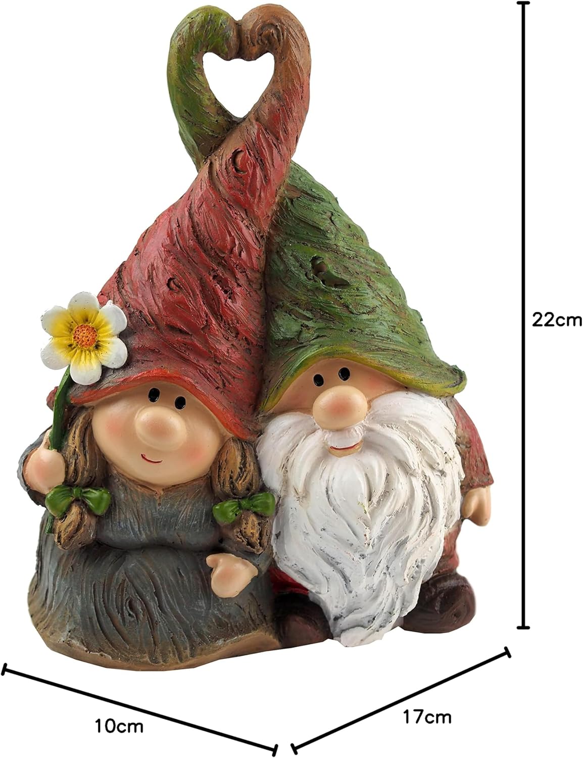 Mr Mrs Garden Gnome Couple Resin 22cm Romantic Decor