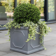 45cm Square Planter Faux Lead Grey Large Garden Tree Pot