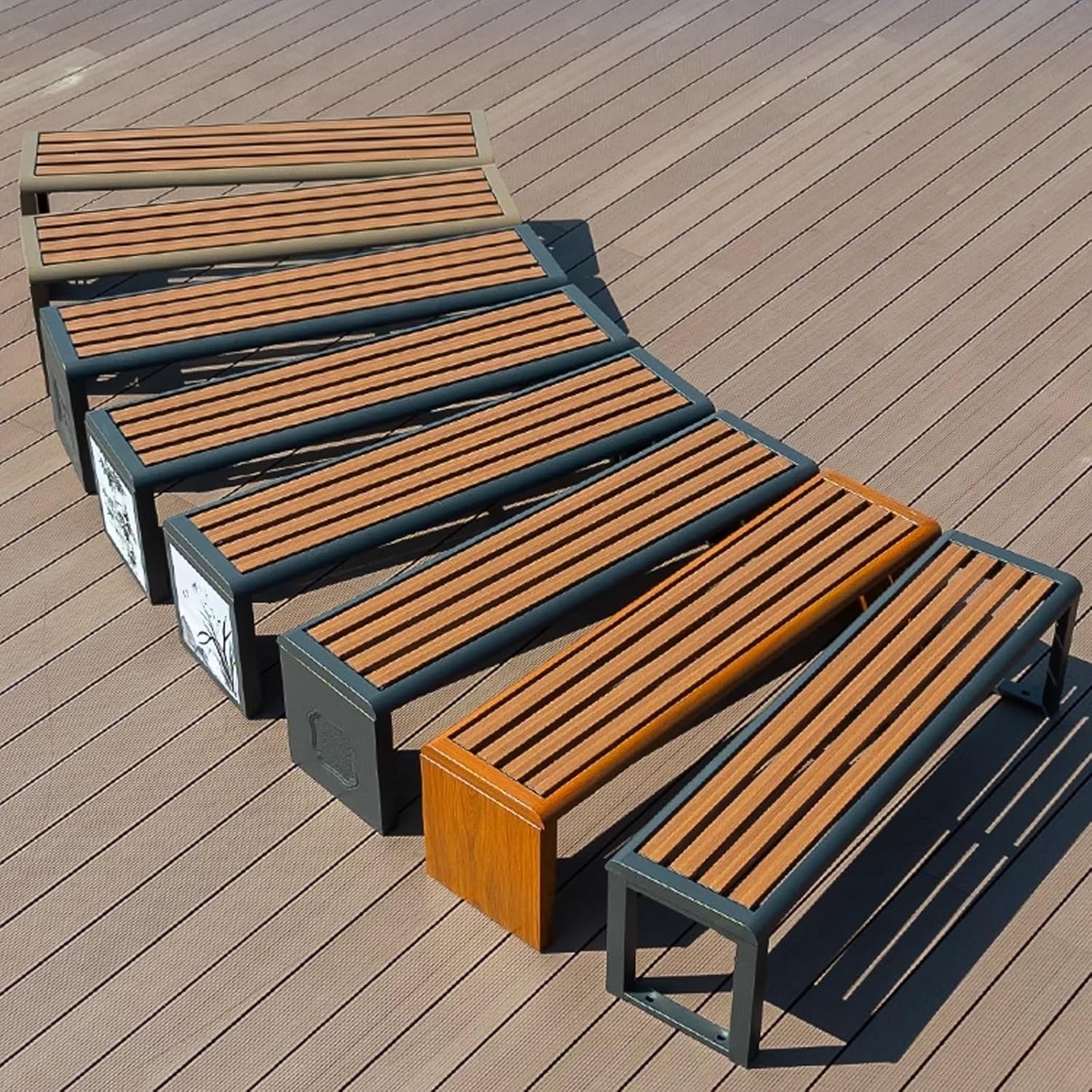3 Seater Garden Bench 120cm Backless Outdoor Patio Seat