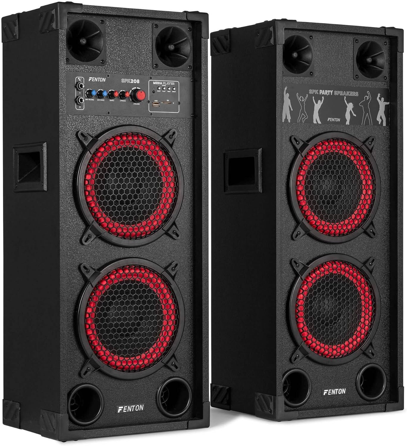 Active Party Speakers 800W Pair Bluetooth DJ Karaoke