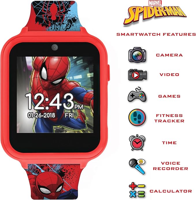 Spiderman Kids Digital Smart Watch Camera Games Fitness Tracker