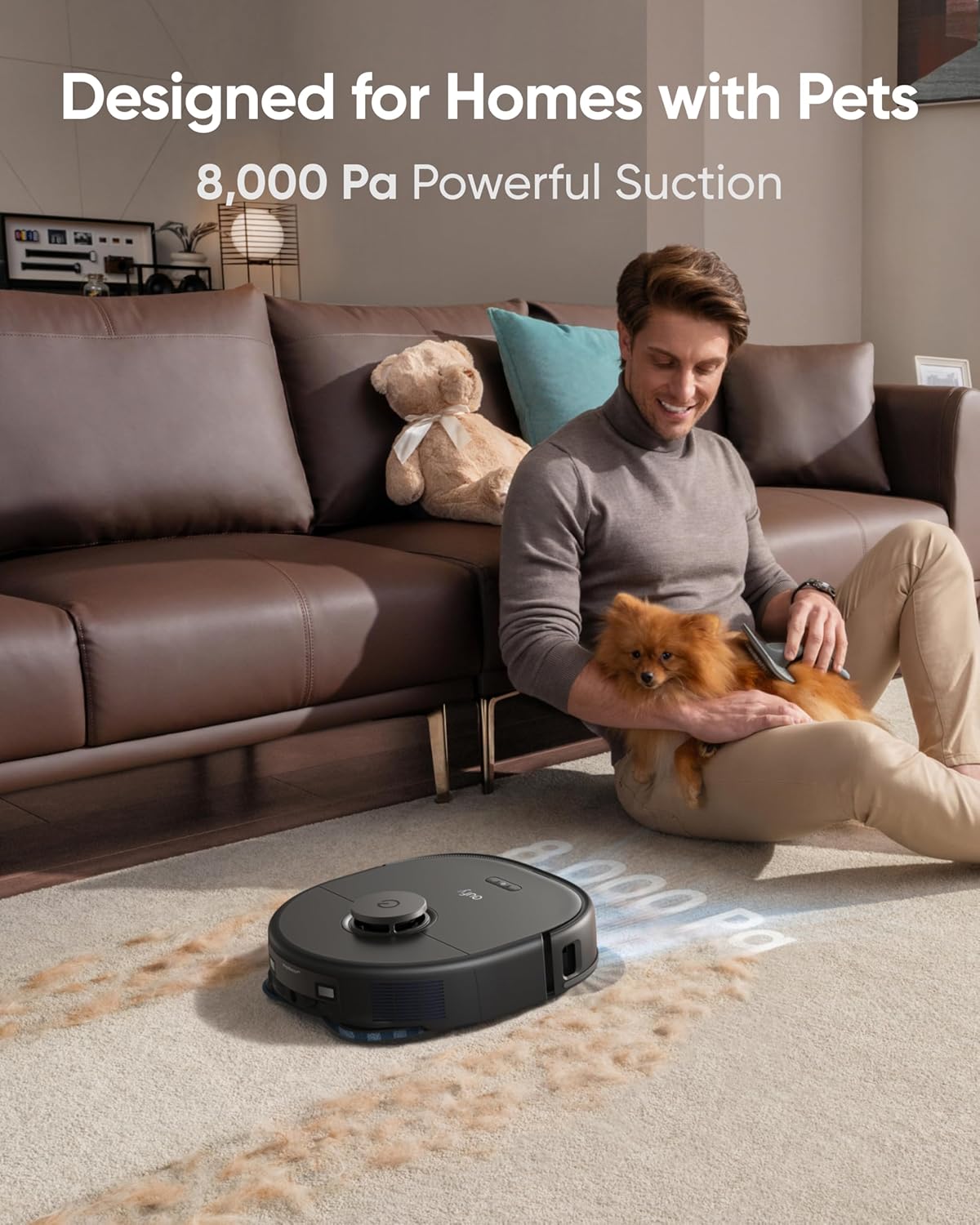 Robot Vacuum Mop 8000Pa Auto Empty Wash Dry AI Mapping Carpet Lift