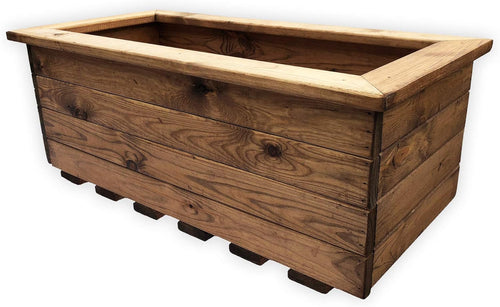 Extra Large Wooden Trough Planter Heavy Duty Garden Box 82cm