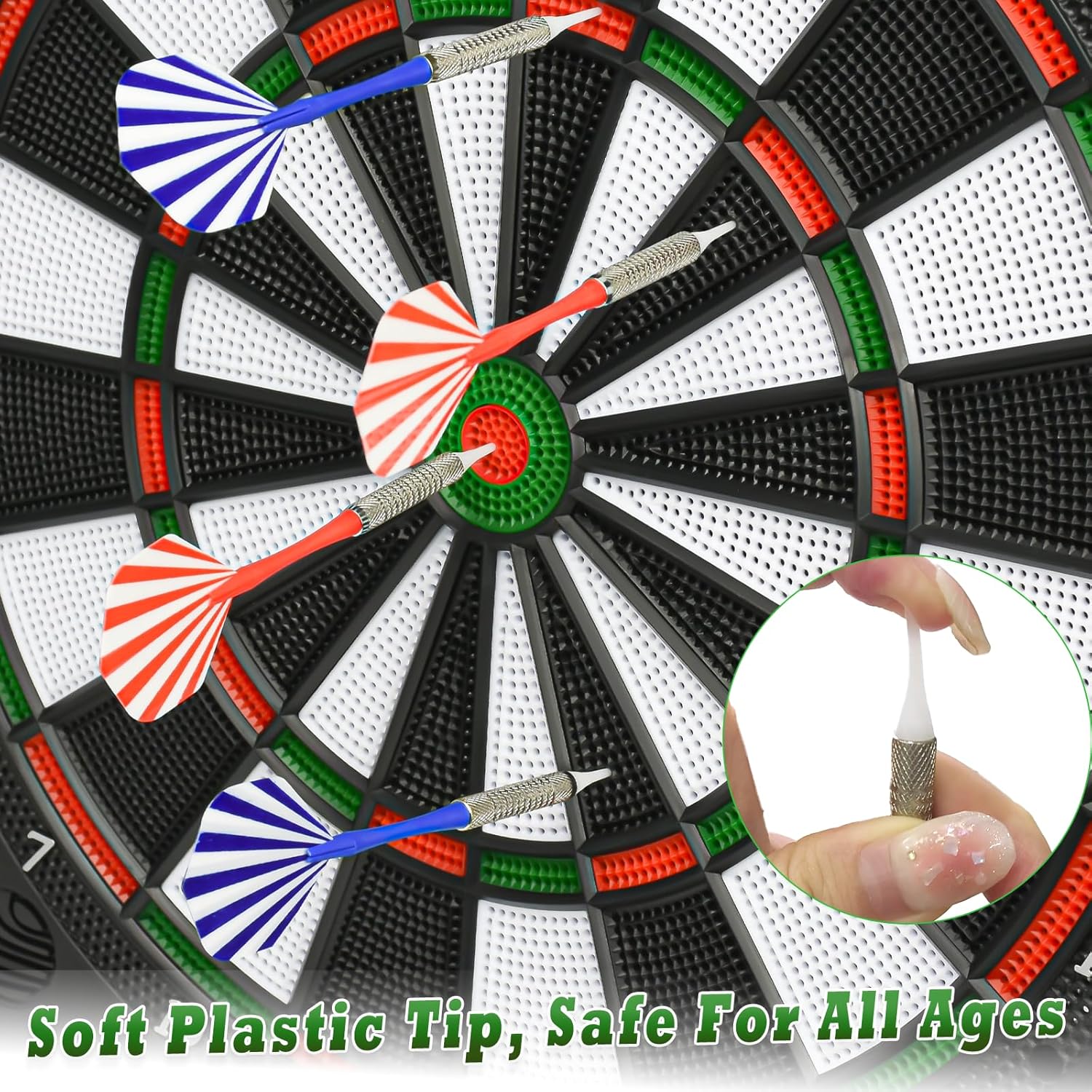 Electronic Dartboard LED Auto Scoring 28 Games Soft Tip Darts
