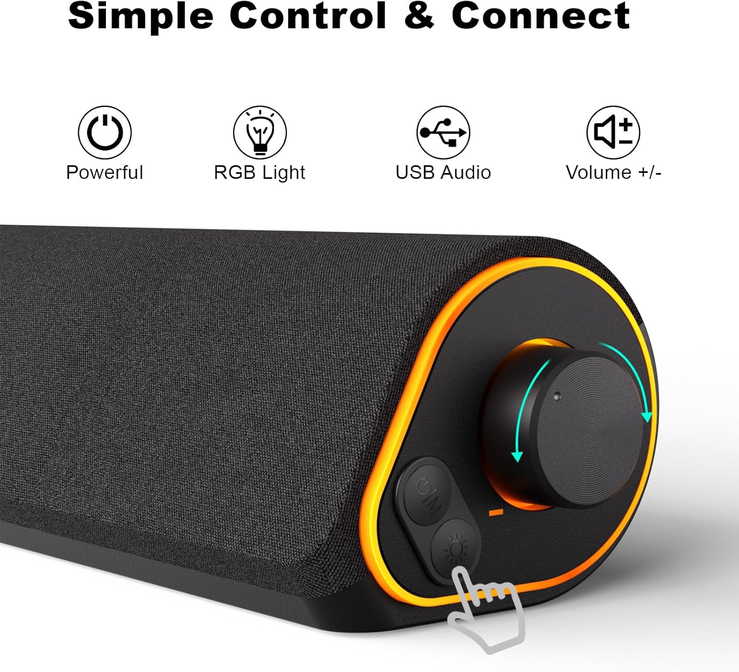 PC Soundbar Bluetooth USB AUX Speaker RGB Stereo Desktop
