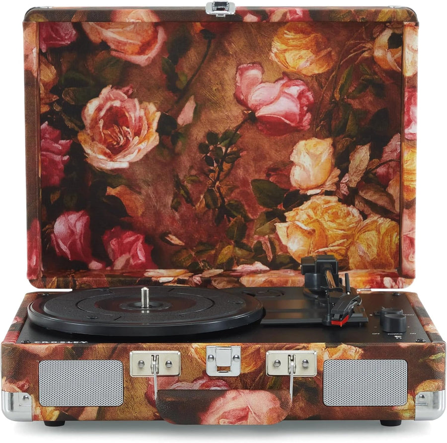 Portable 3-Speed Bluetooth Vinyl Record Player with Stereo Speakers & AUX
