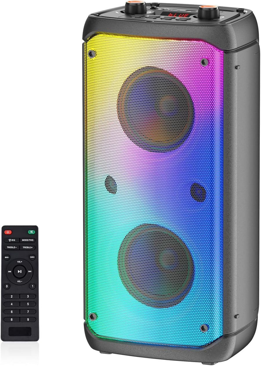 80W Portable Bluetooth Party Speaker Deep Bass LED TWS
