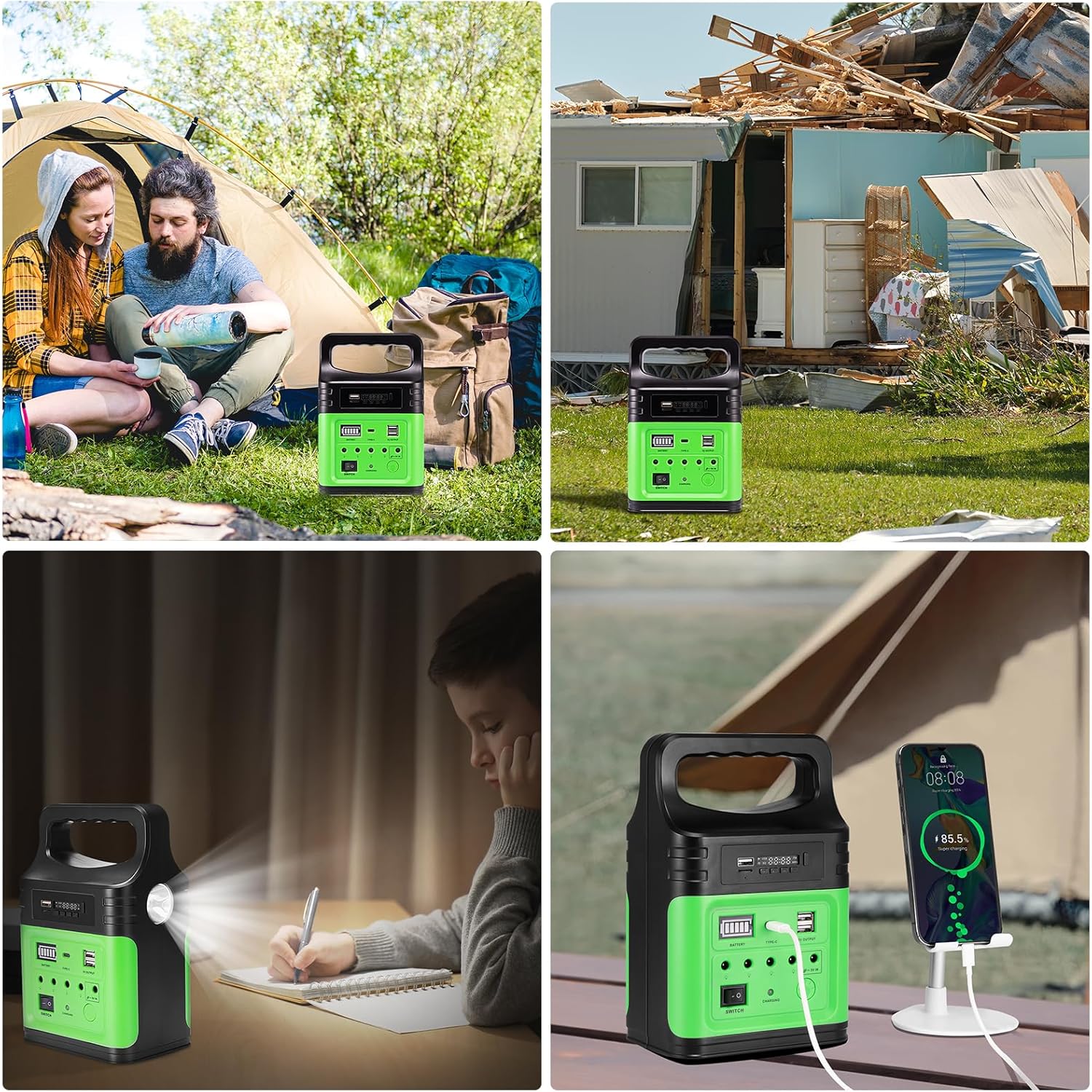 20000mAh Solar Power Bank Station 12V Portable Generator USB C