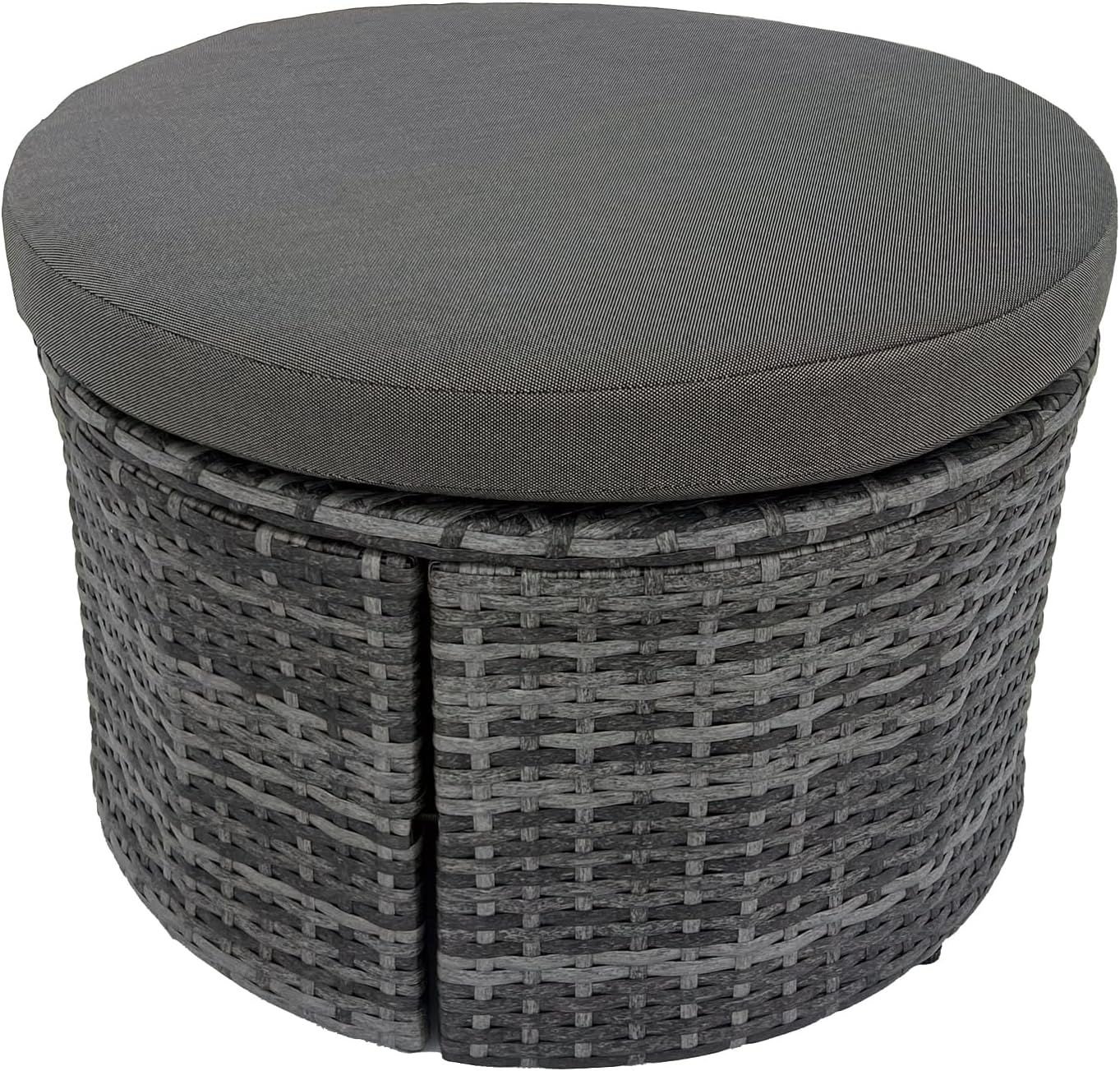 Outdoor Round Daybed Sun Island Lounger 210CM Grey