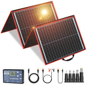 160W Foldable Solar Panel Kit 18V with Controller Cables