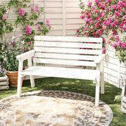 Wood Garden Bench 120cm Outdoor Patio Porch Park Seat White