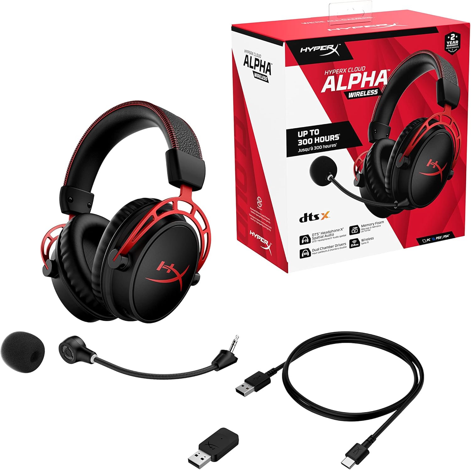 Wireless Gaming Headset 300H Battery Spatial Audio Mic