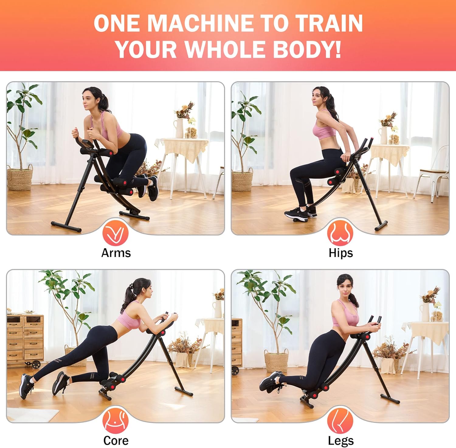 Ab Machine Core Trainer Foldable Abdominal Workout Equipment LCD