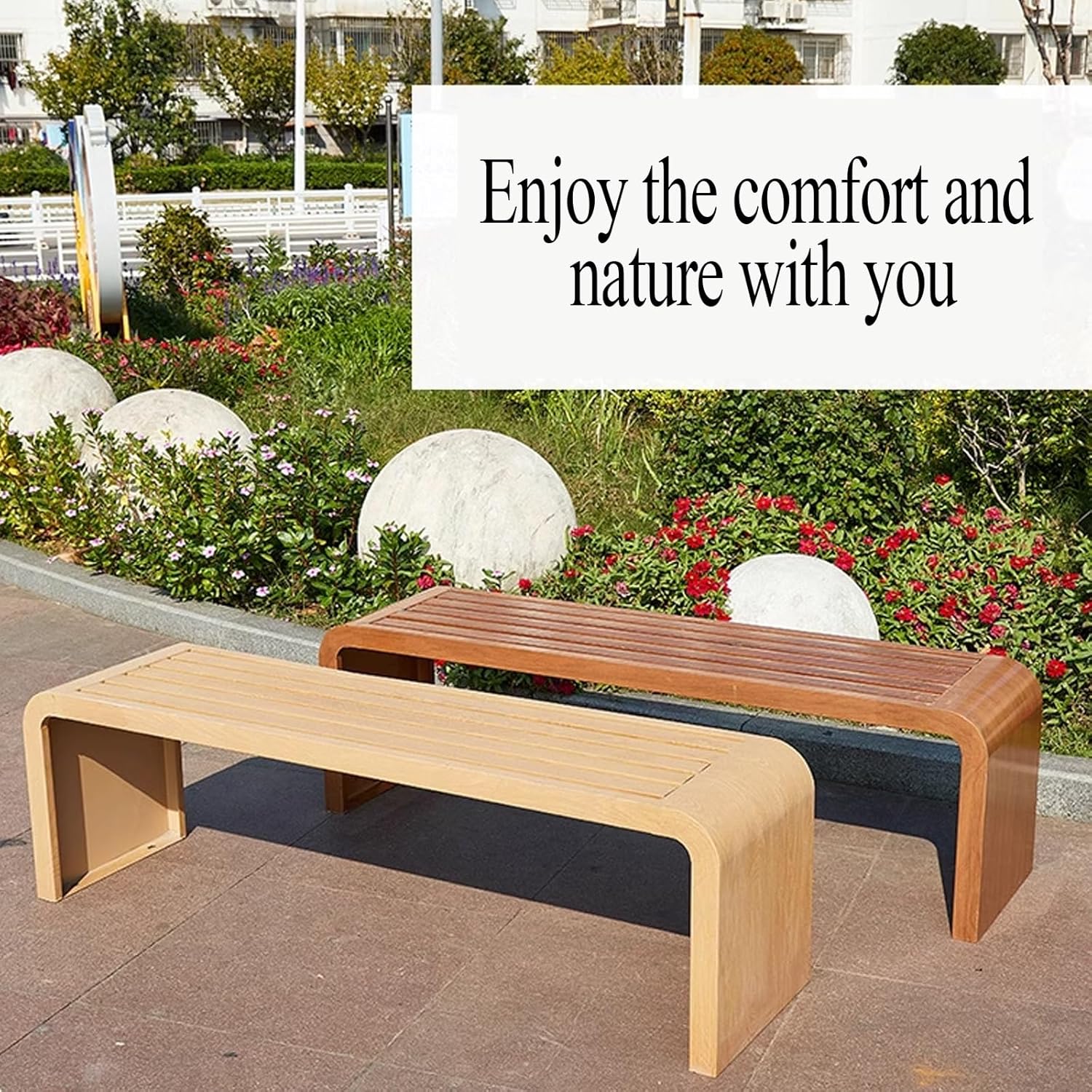 3 Seater Backless Metal Garden Bench Weatherproof Park Seat 1m