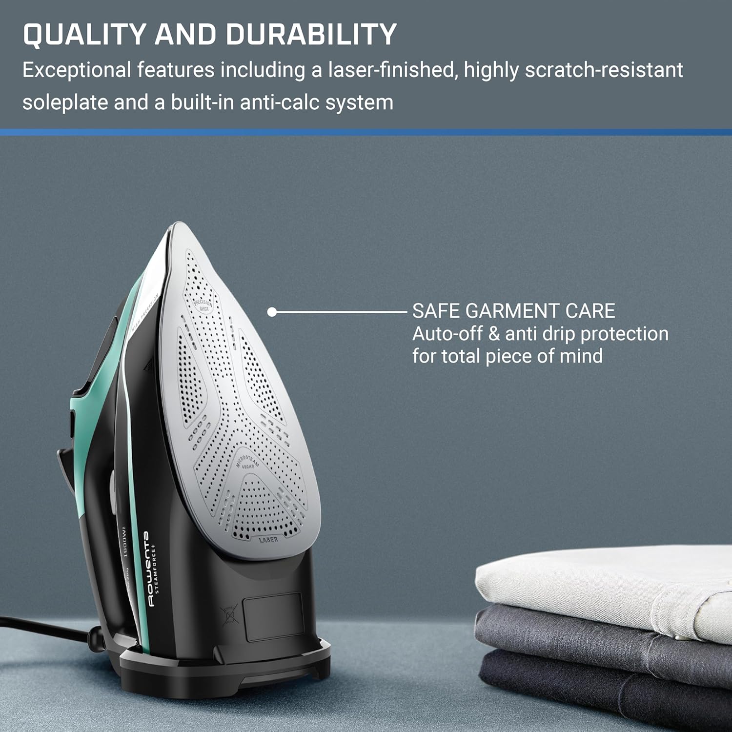Steam Iron 1800W Stainless Steel Soleplate Digital Display Wrinkle Remover