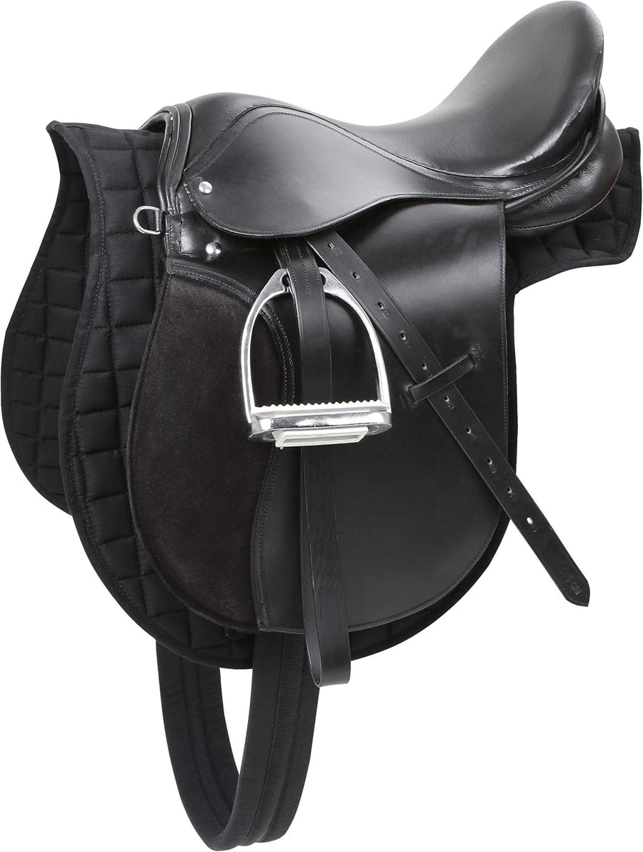 17.5 Inch Black Leather Saddle Starter Set