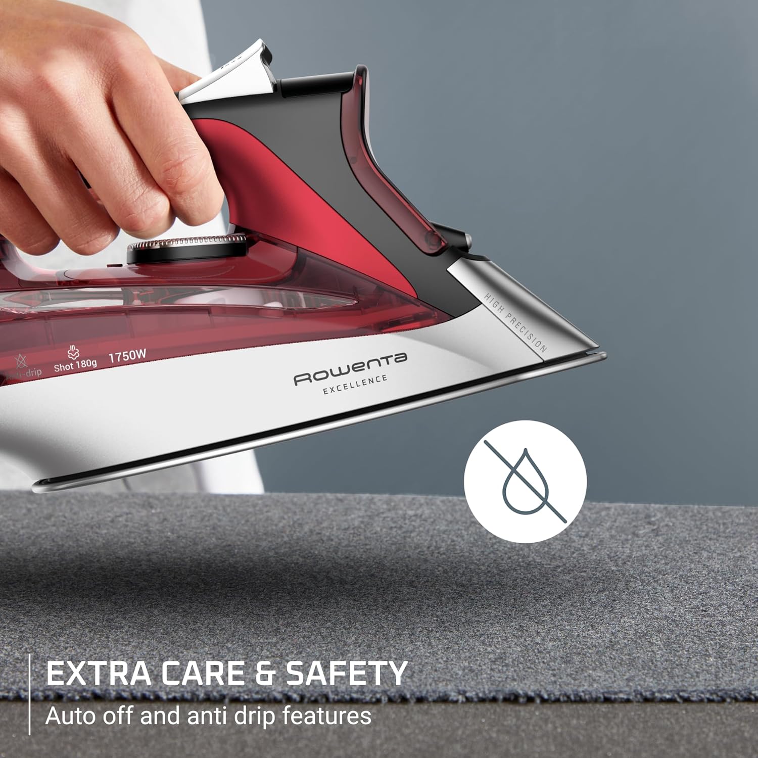 Powerful Steam Iron Stainless Steel Soleplate Retractable Cord