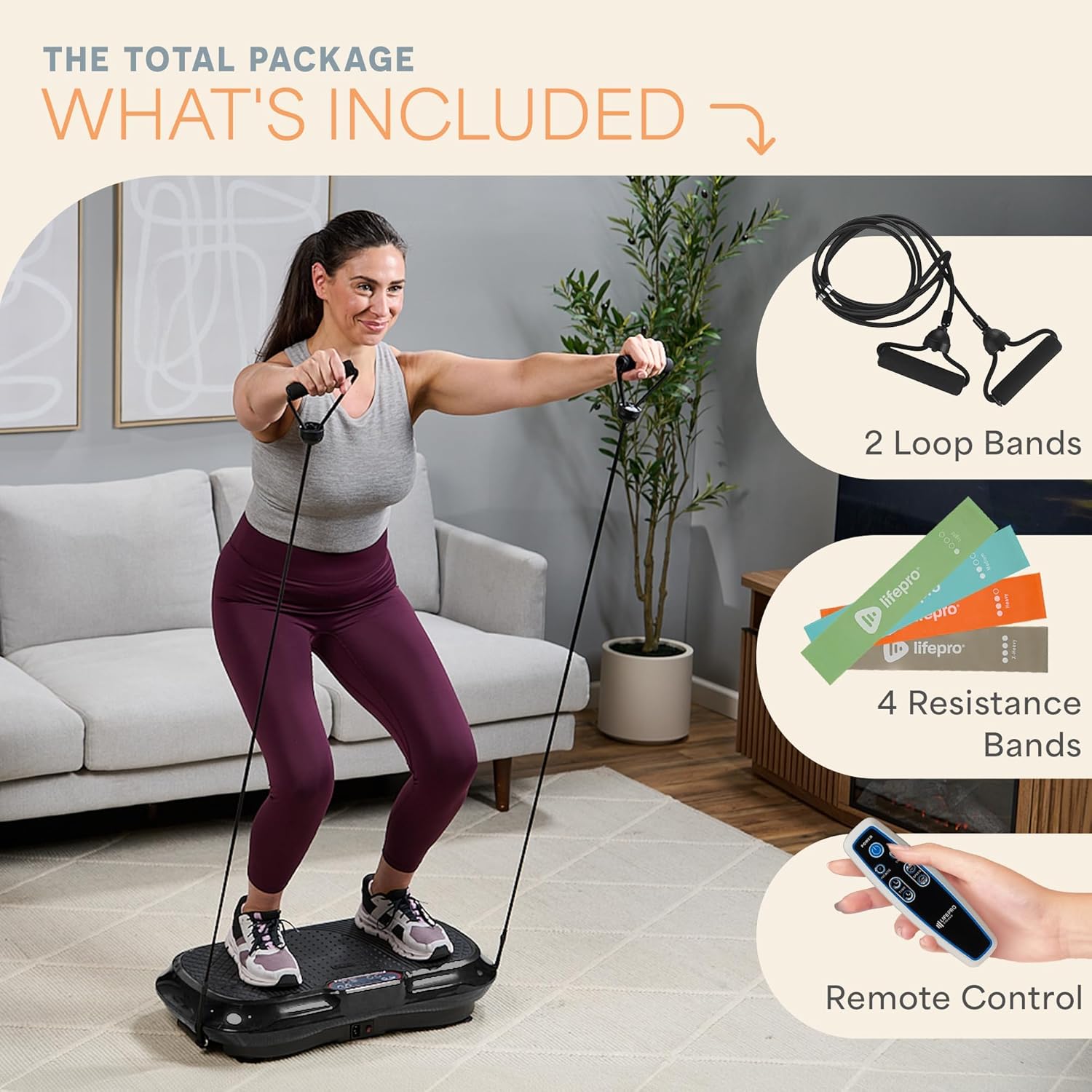 Vibration Plate Exercise Machine 99 Speed Fitness Platform Bands