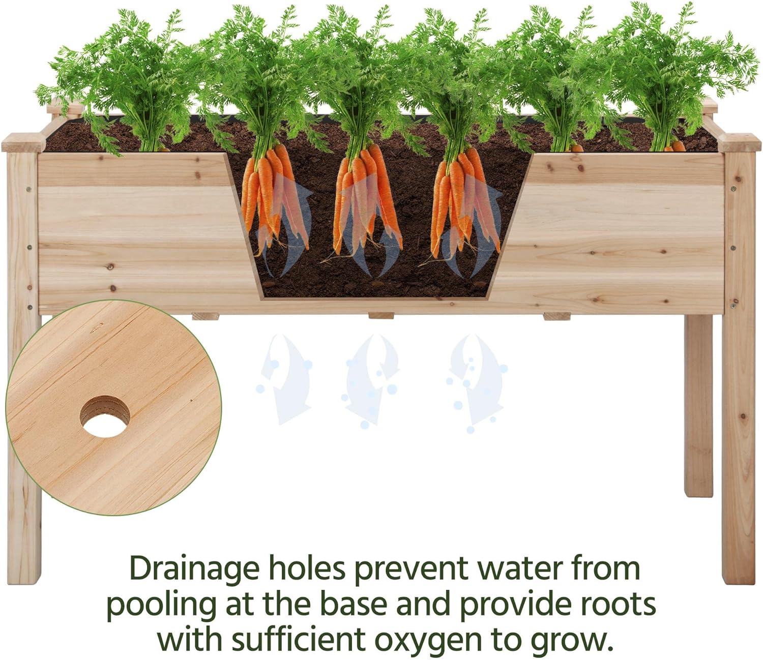 Set of 2 Raised Wooden Garden Beds Elevated Planter Box 120cm