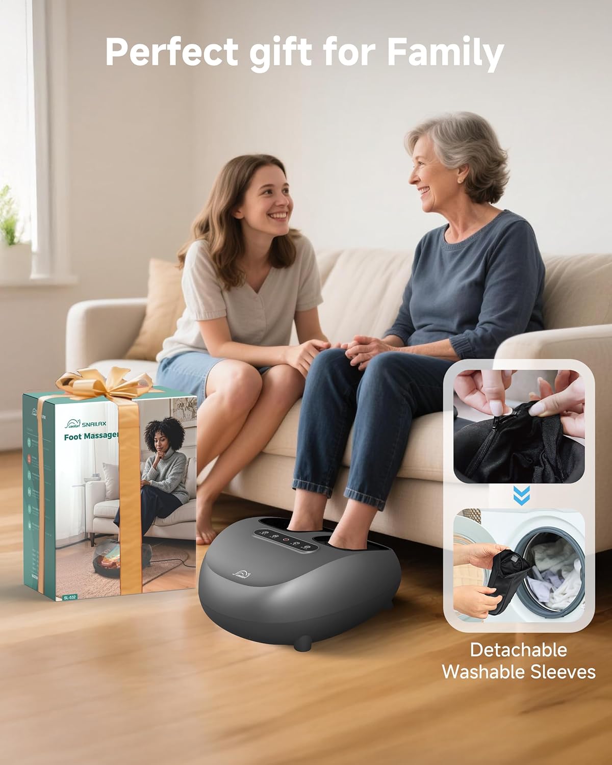 Shiatsu Foot Massager Heat Compression Remote 3 Levels Deep Kneading