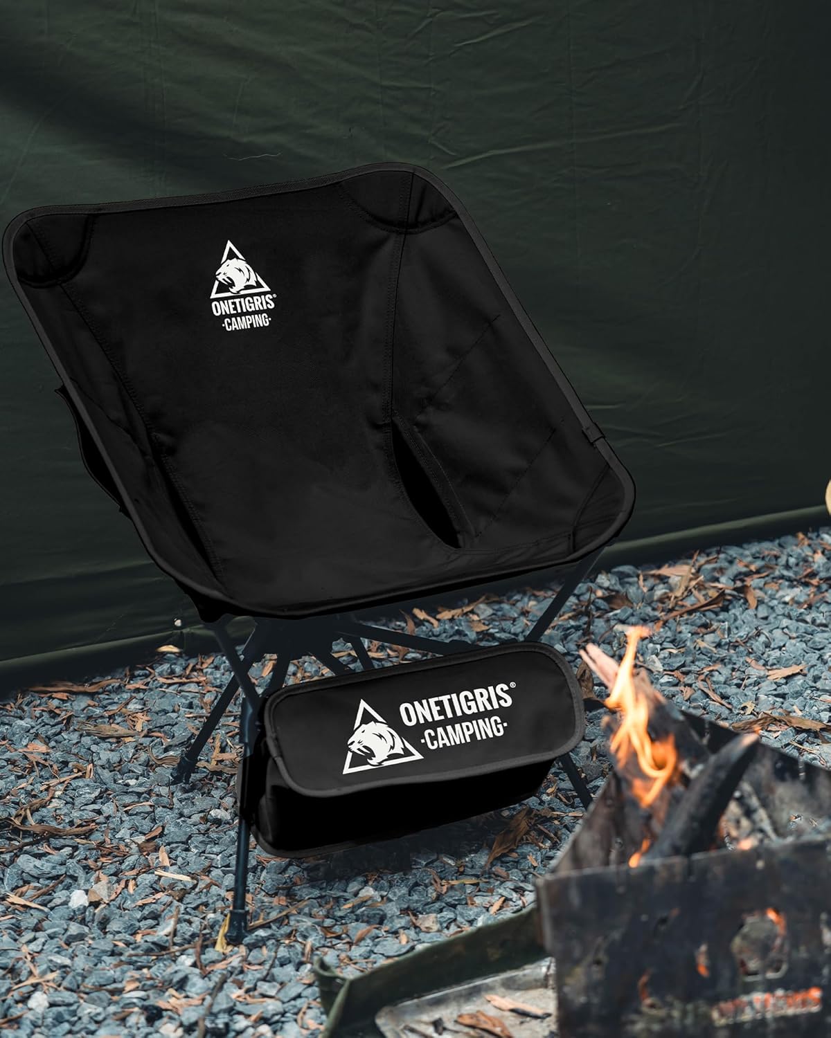 Ultralight Folding Backpacking Chair 150kg Black