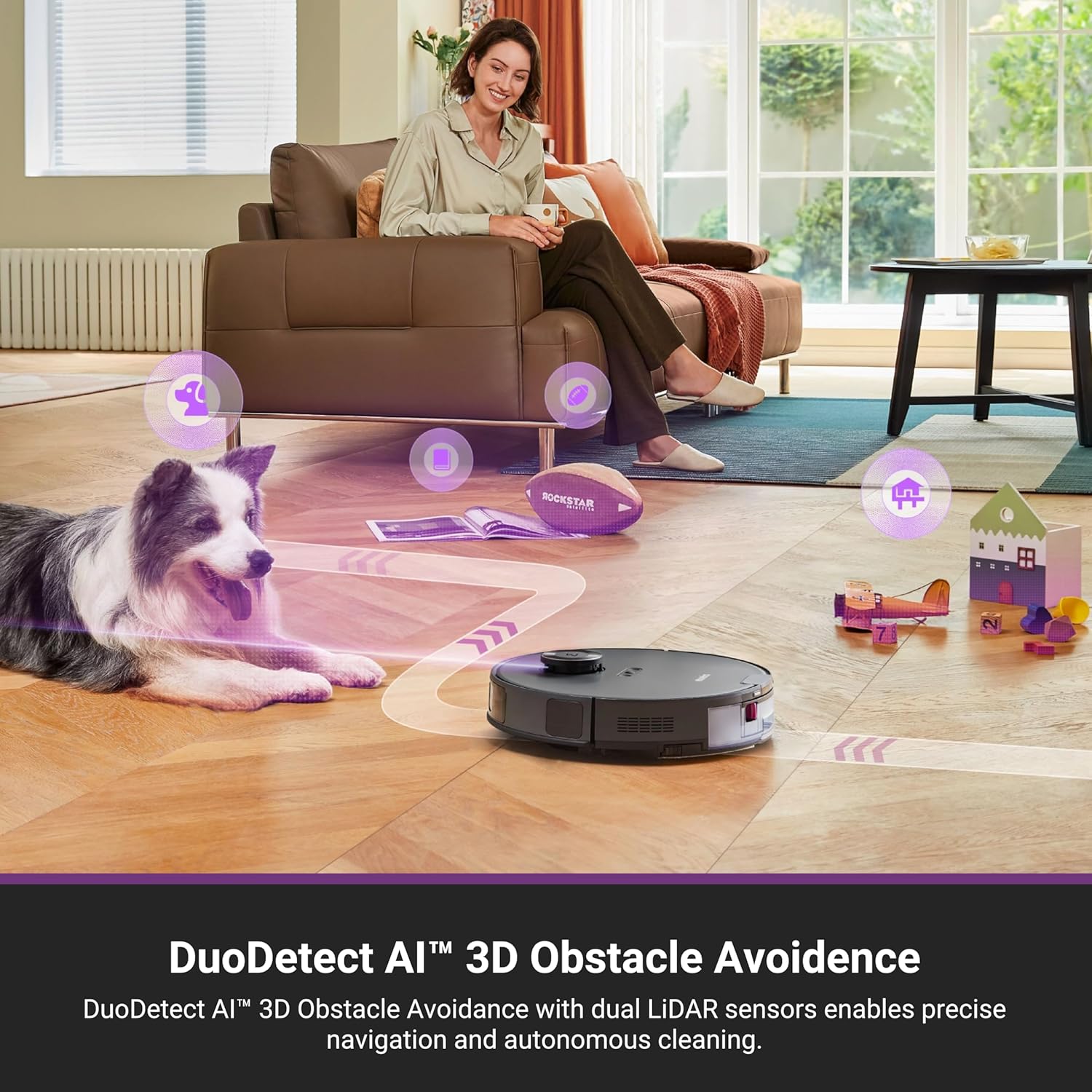 Robot Vacuum Mop Self Empty 10000Pa LiDAR Mapping Smart Clean