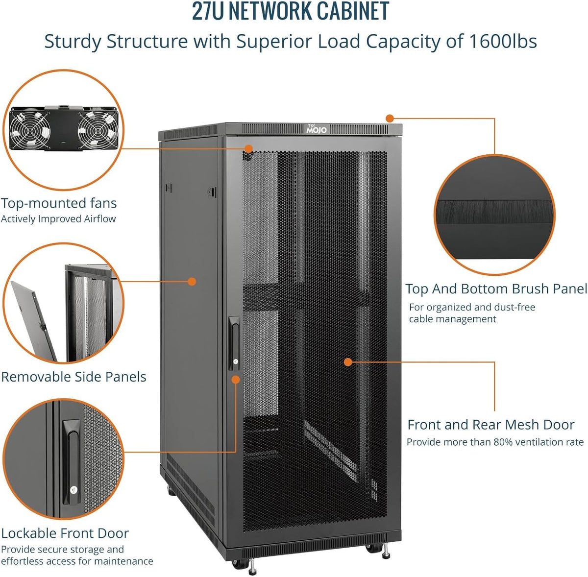 Free Standing Server Rack Setup 27U Free Standing Server Rack Cabinet with Mesh Door – Kwikley