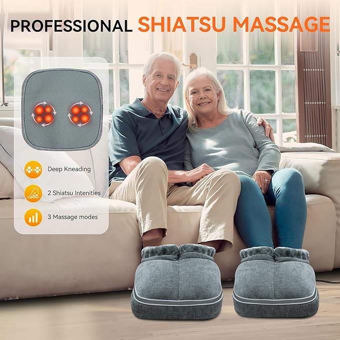 Shiatsu Foot and Back Massager Heat Remote Deep Kneading Relief