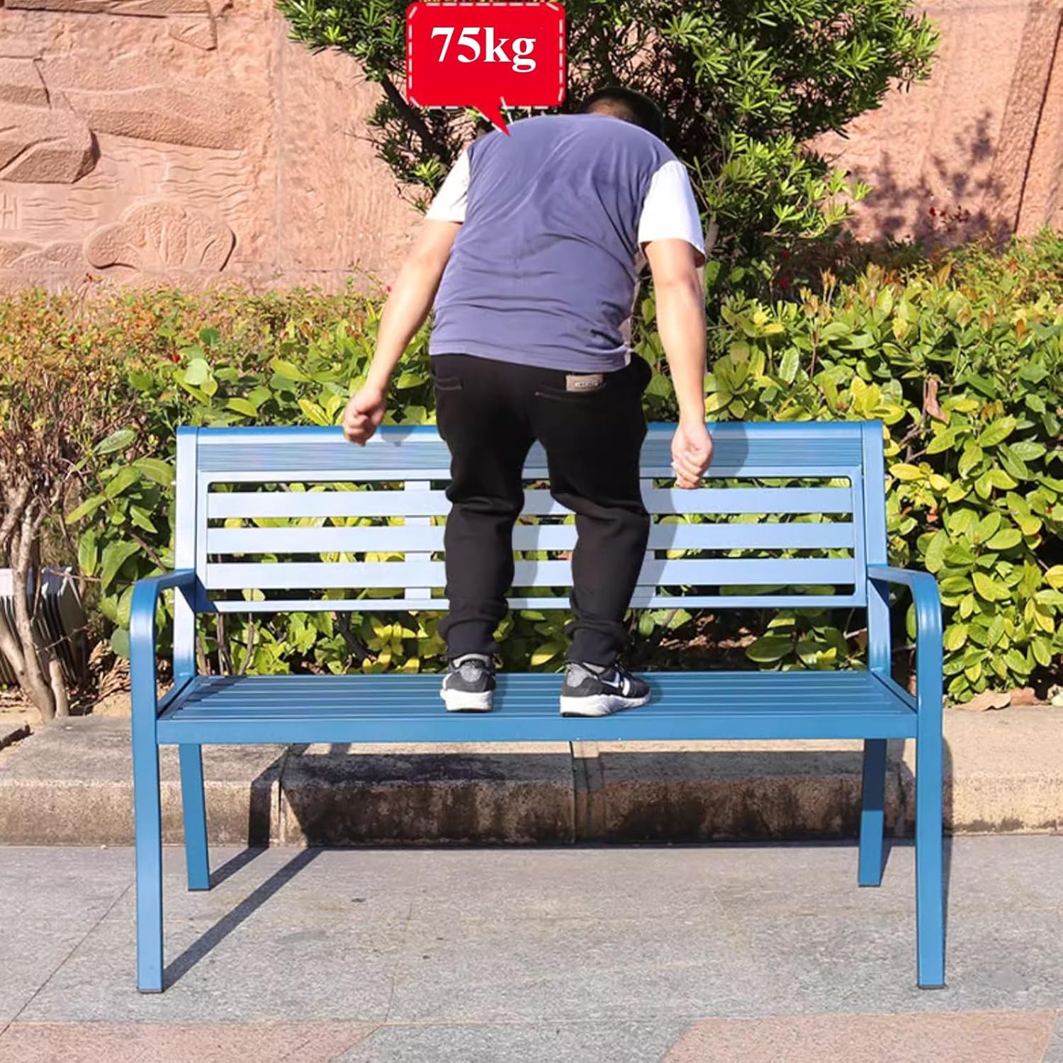 125cm Metal Garden Bench Weatherproof Outdoor Patio Park Seat