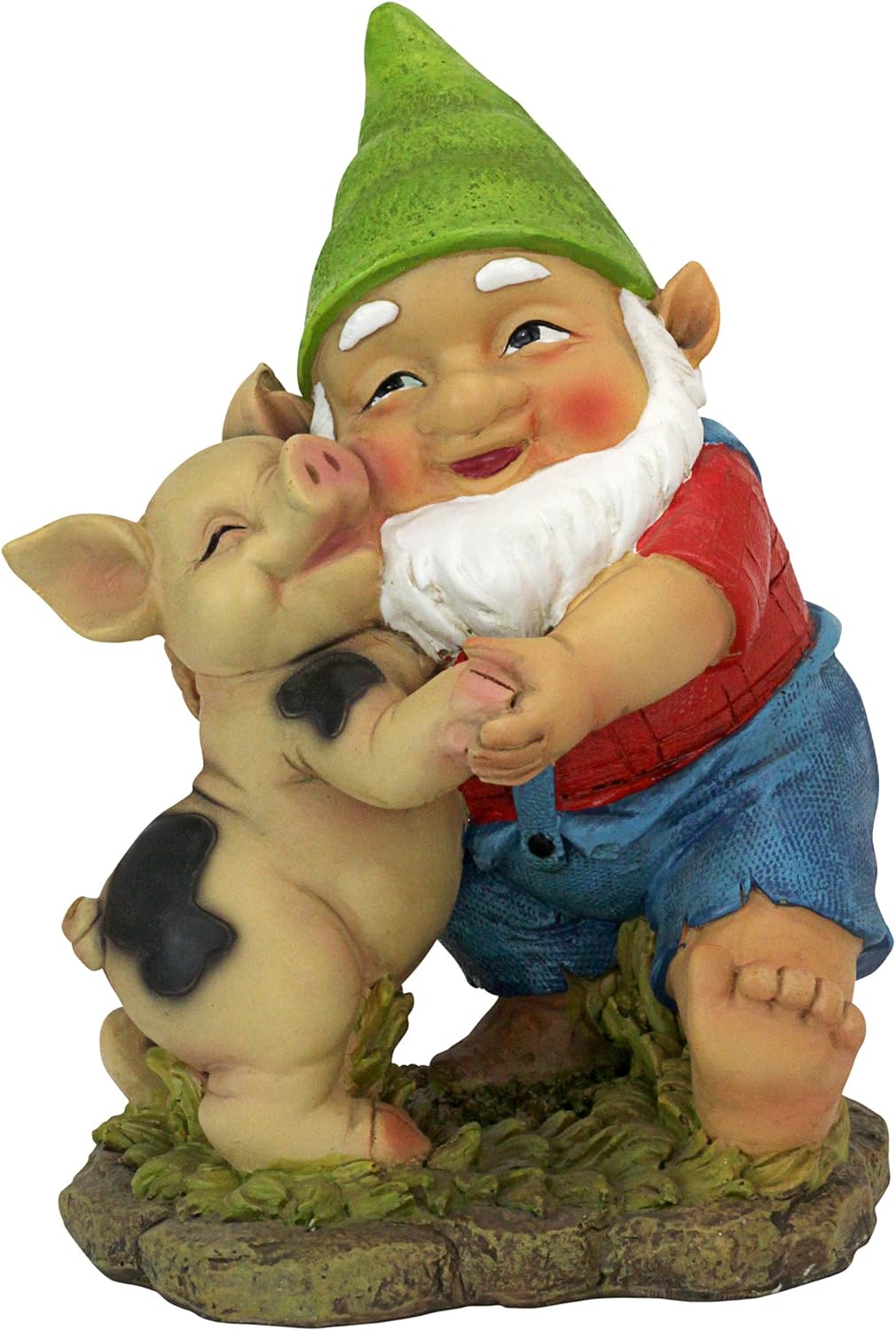 Happy Pig Gnome Statue Resin Garden Decor Outdoor Figurine