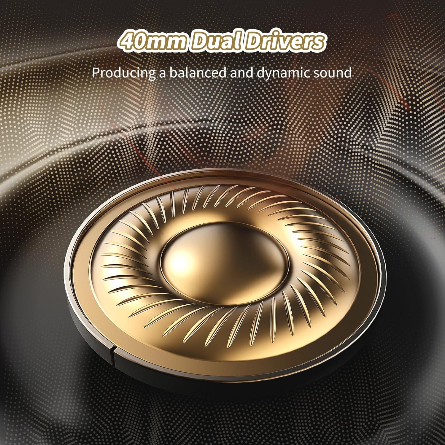 Black Bluetooth Over Ear Headphones 55H Playtime Foldable Deep Bass