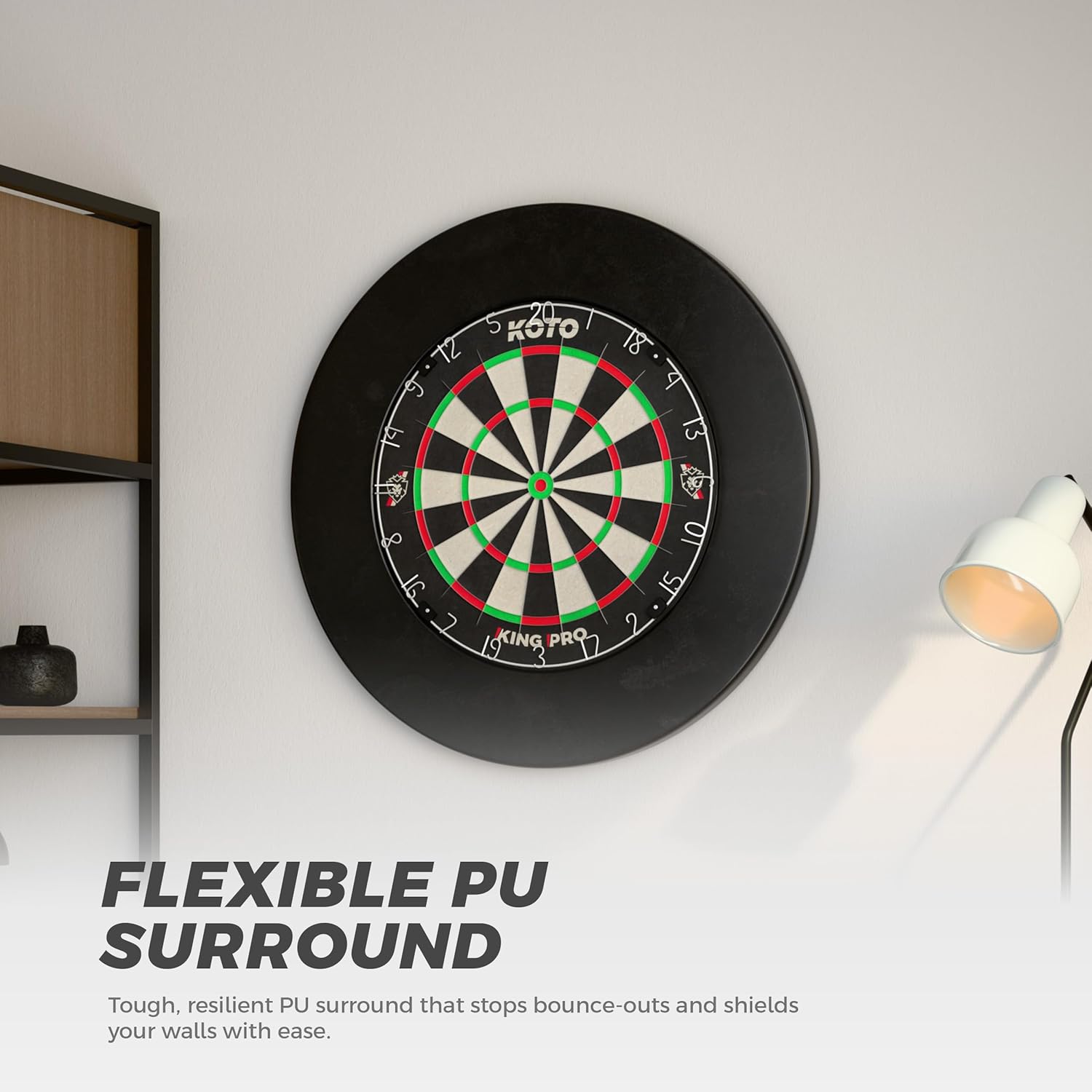 Dartboard Surround Ring PU Wall Protector 45.5cm Inner Thick Edge