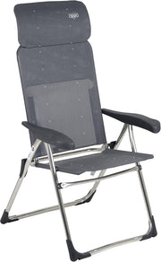 Adjustable Aluminium Camping Chair Foldable Grey