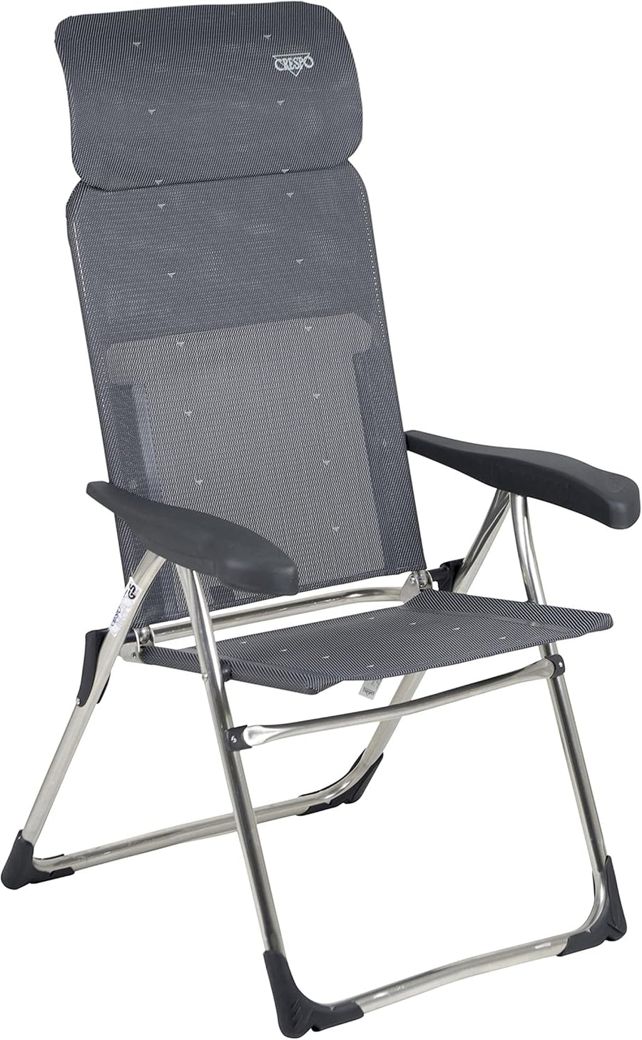 Adjustable Aluminium Camping Chair Foldable Grey