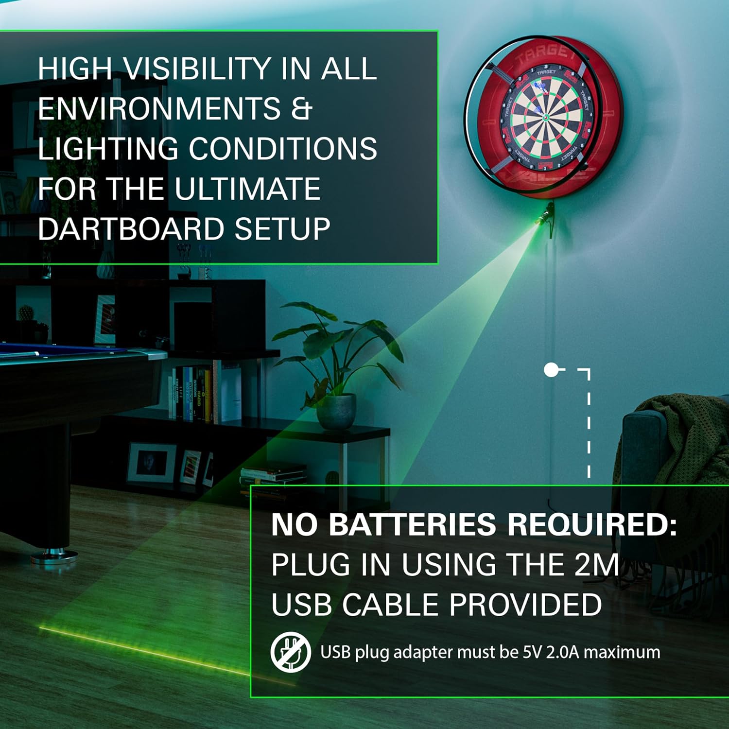 Dart Laser Oche Line Marker USB Wall Mount Toe Line Projector