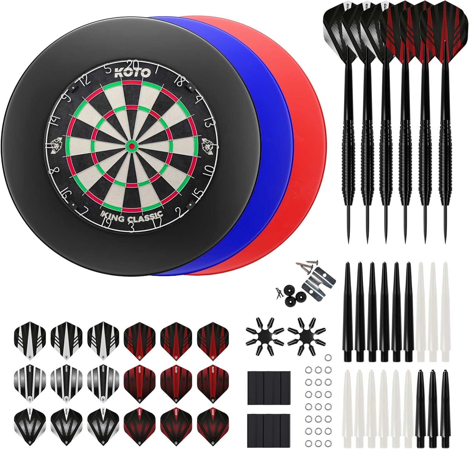 Professional Sisal Dartboard Set Staple-Free Bullseye w/ Darts Kit