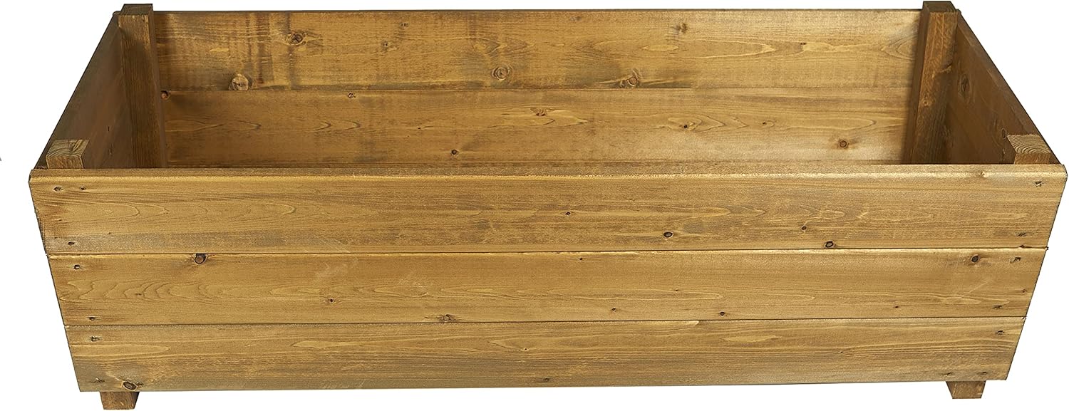Heavy Duty Large Wooden Trough Planter 102cm Outdoor