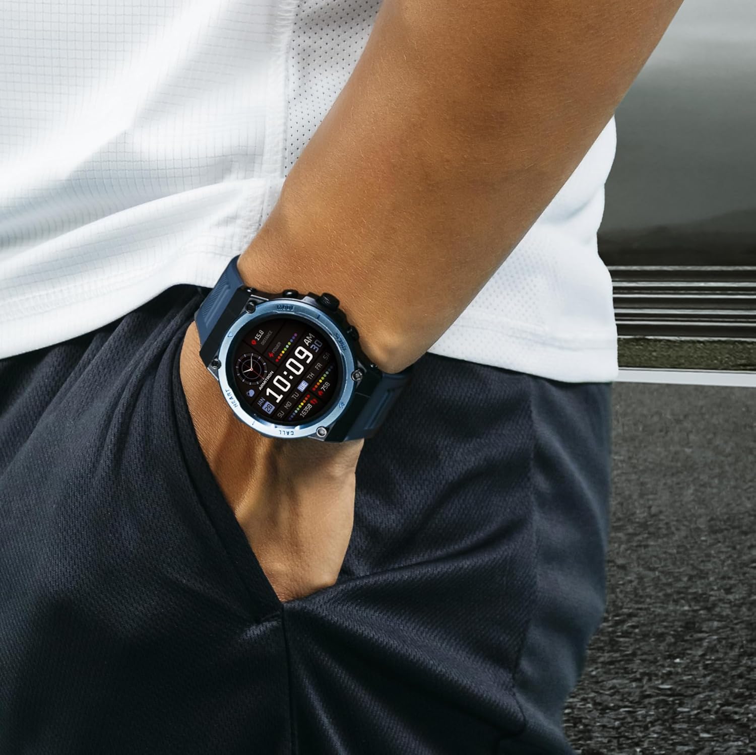 Blue Sports Smart Watch Bluetooth Calling Fitness