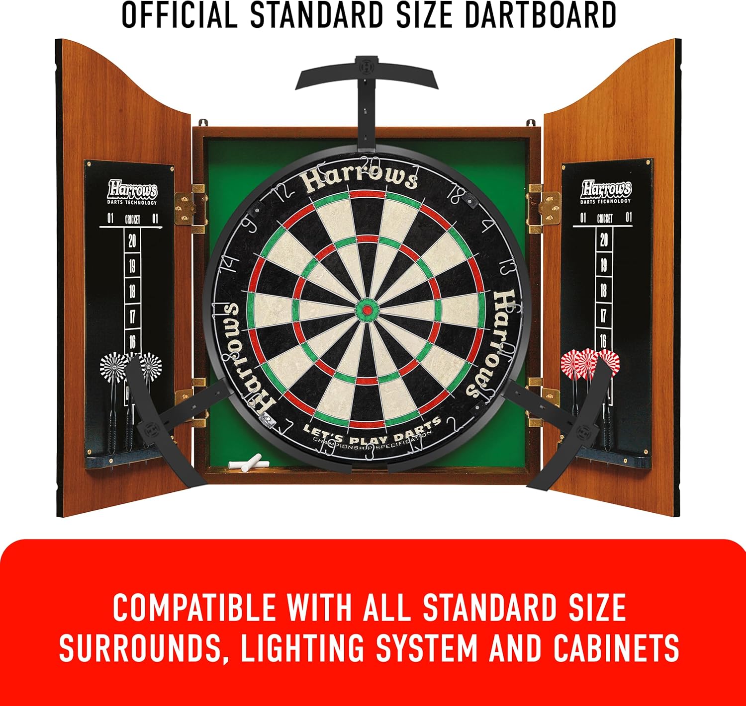 Bristle Dart Board Set Steel Tip Darts Staple Free Official