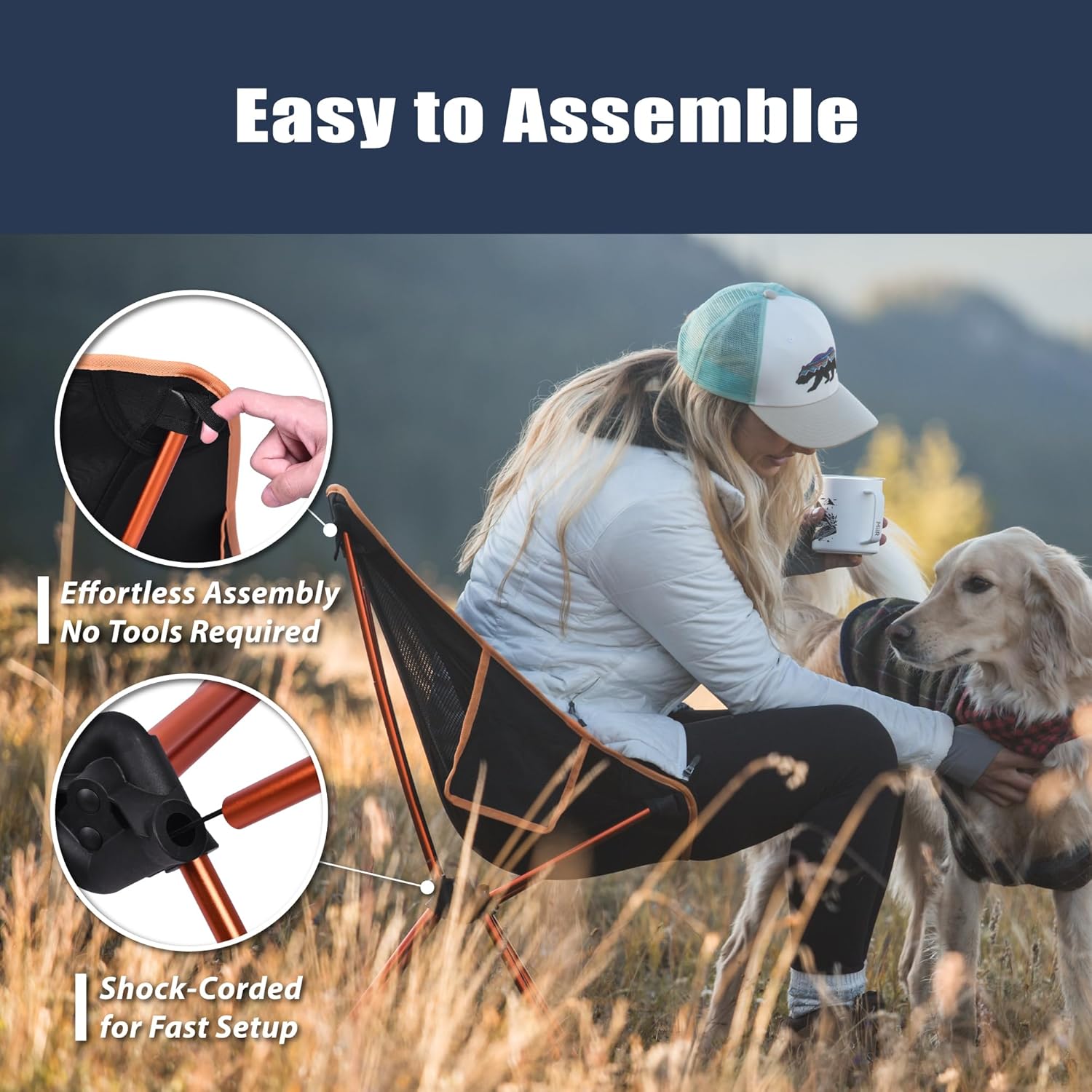 Ultralight Camping Chair Foldable 0.9kg Backpacking Chair