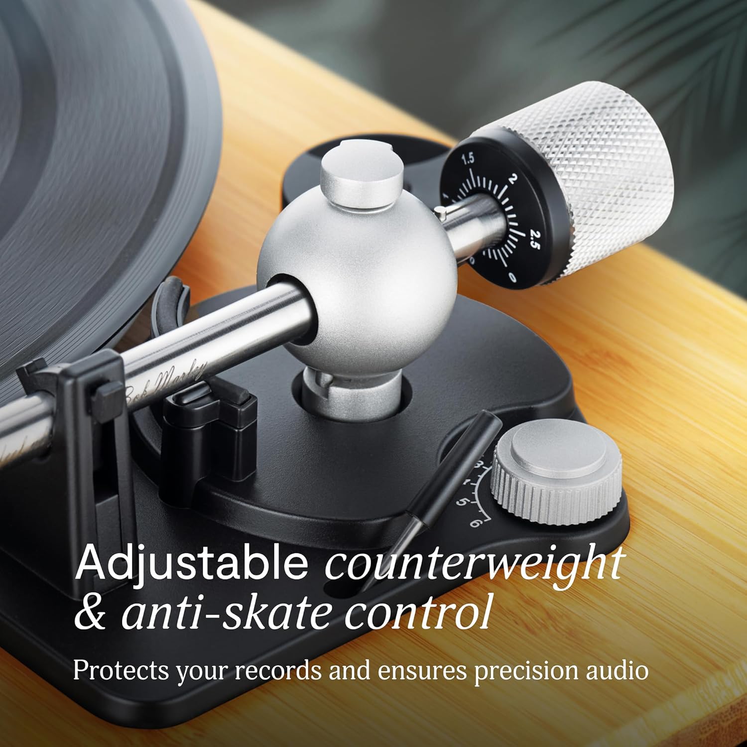 Bluetooth Bamboo Turntable 2 Speed Preamp Vinyl Player