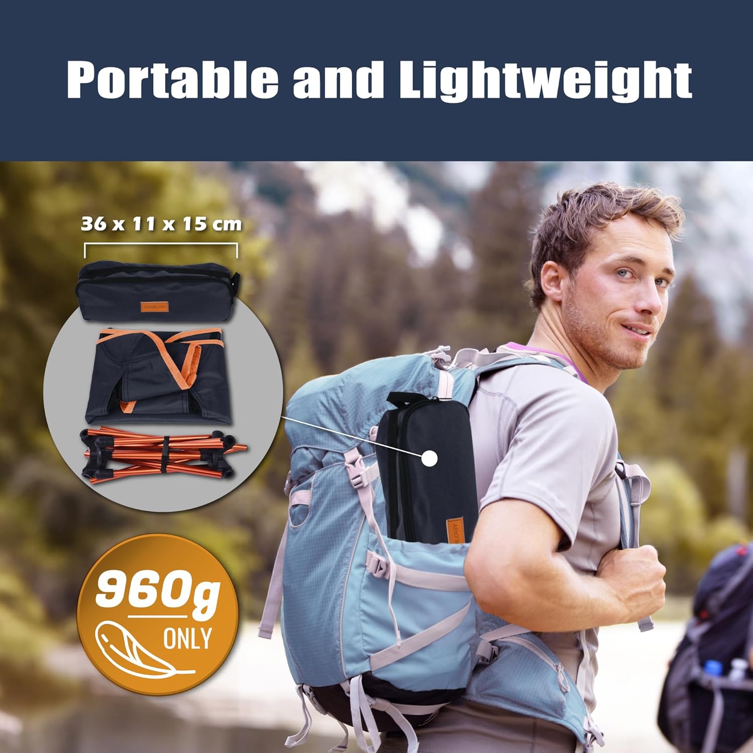 Ultralight Camping Chair Foldable 0.9kg Backpacking Chair