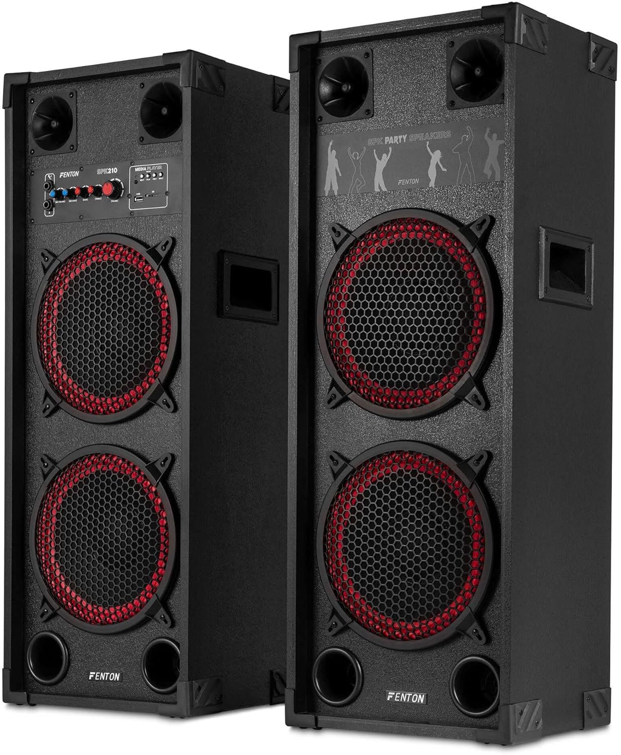 Bluetooth Party Speaker Set 1200W Dual 10 Inch DJ PA System
