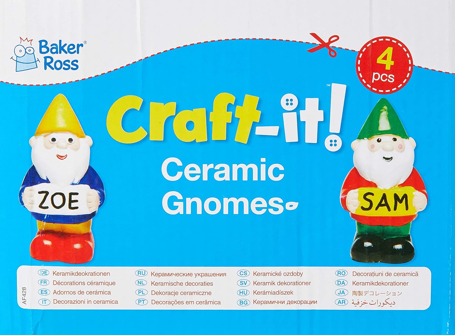 4Pcs Paint Your Own Garden Gnomes Ceramic Kids Craft Kit
