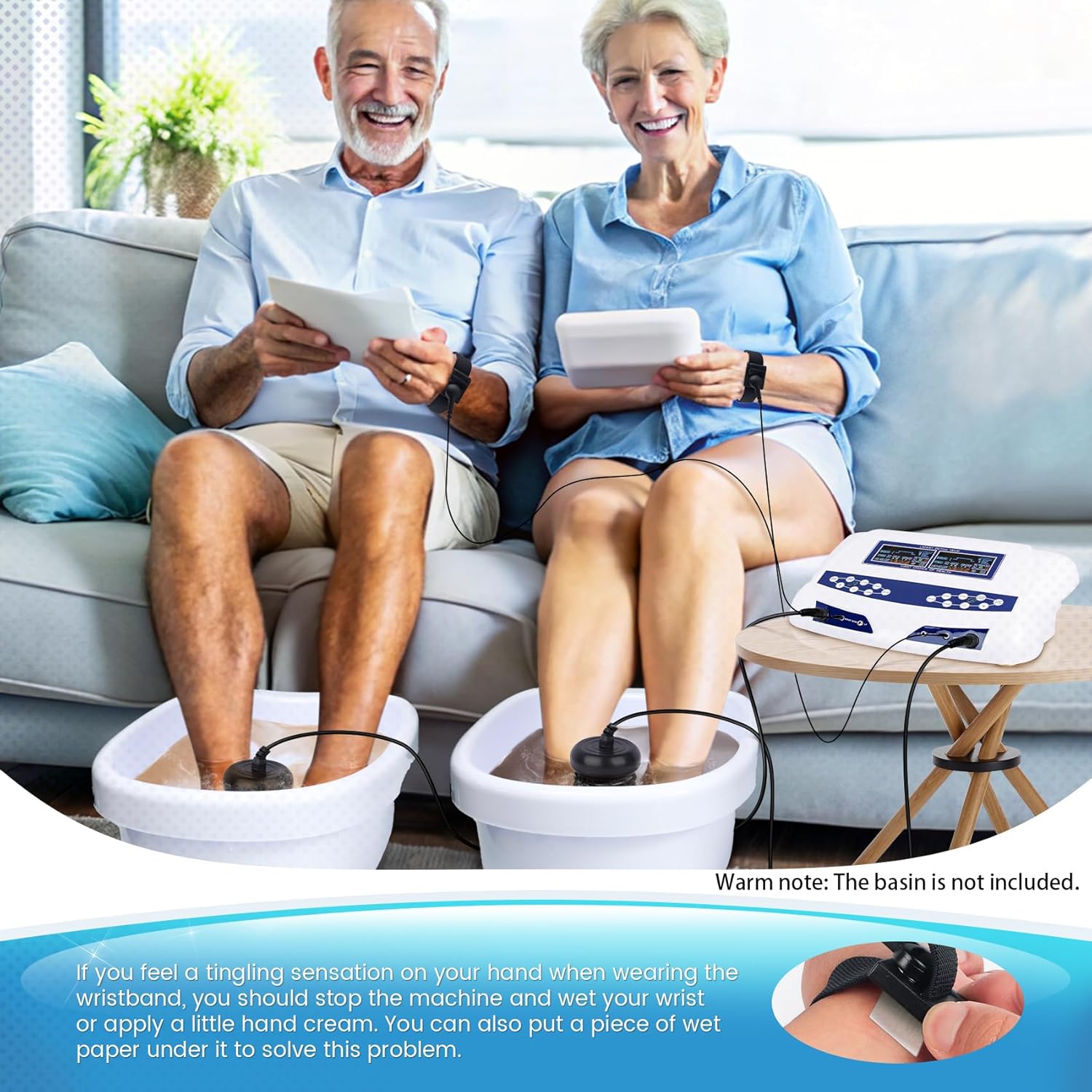 Ionic Foot Detox Spa Machine Dual User 8 Modes Heat Belt System
