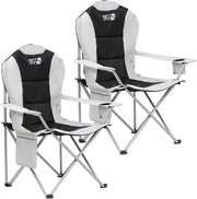 Set of 2 Padded Camping Chairs 130KG Grey