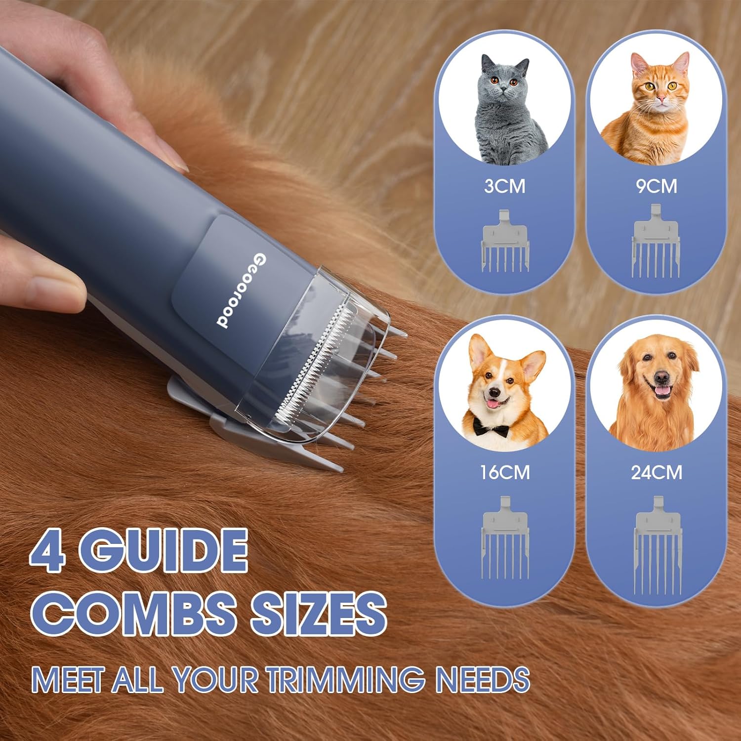 Dog Grooming Vacuum Dryer 7 in 1 Clipper Kit Blue Grey