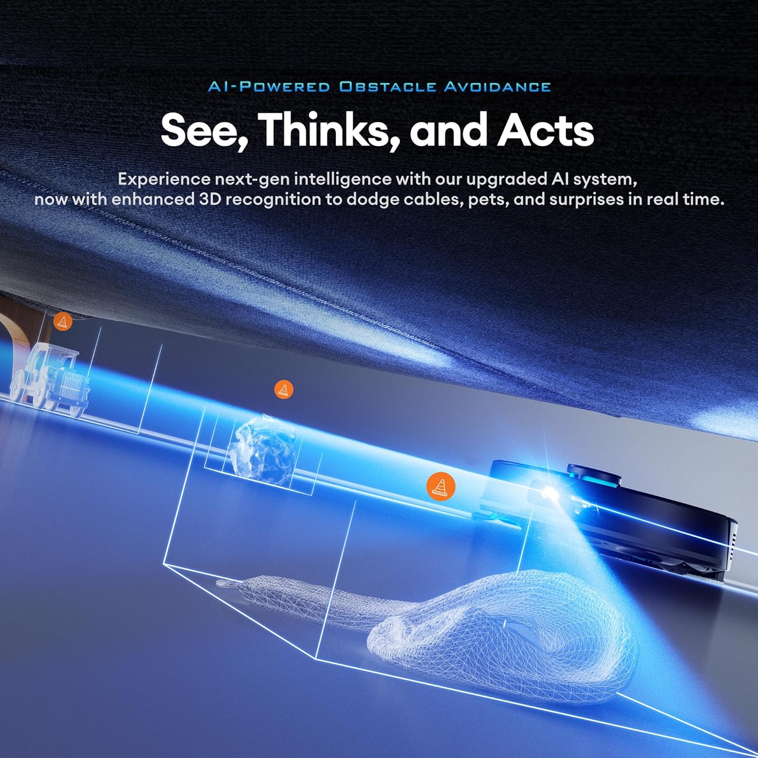 Robot Vacuum Mop 8000Pa LiDAR Smart Mapping Pet Hair