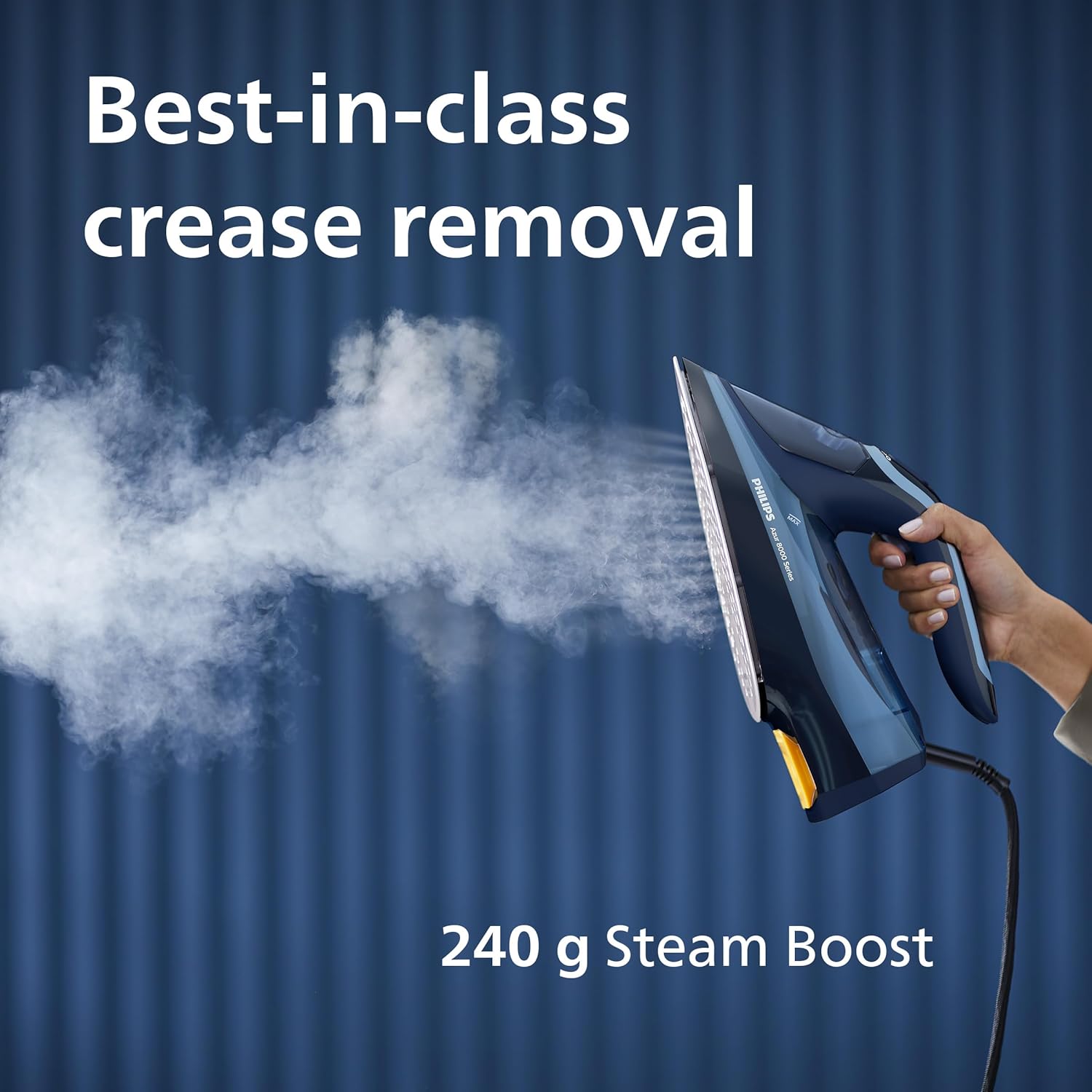 3000W Steam Iron 240g Steam Boost OptimalTemp Non Stick Soleplate