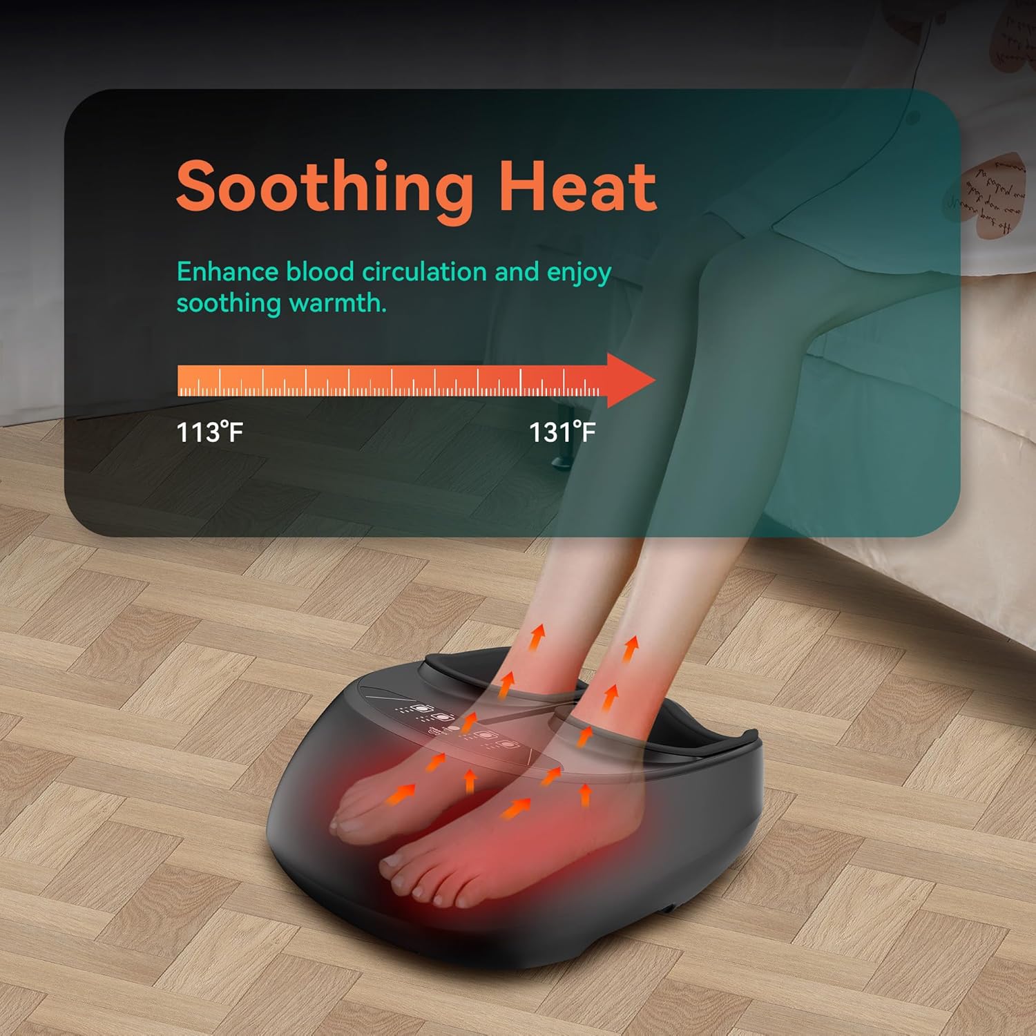 Shiatsu Foot Massager Heat Vibration Compression Remote Pain Relief